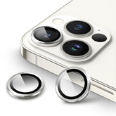 JETech Camera Lens Protector for iPhone 13 Pro 6.1-Inch and iPhone 13 Pro Max 6.7-Inch, 9H Tempered Glass Metal Individual Ring Cover, HD Clear, 1 Set (Silver)